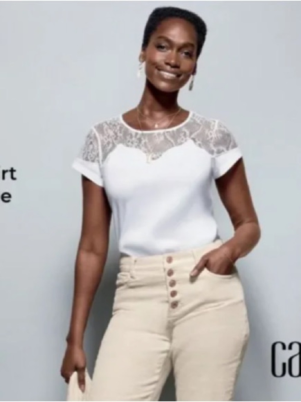 CAbi “Flirt Tee” Short Sleeve Top